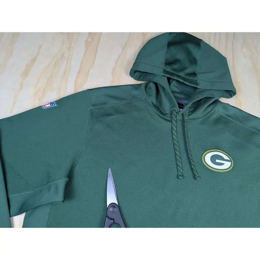 Nike Men's XL Green Bay Packers Therma-Fit NFL On-Field Pullover Hoodie Green